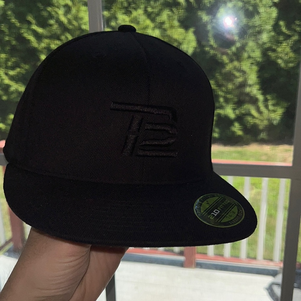 TB12 Tom Brady Black on Black fitted hat (RARE 2016 limited edition)
